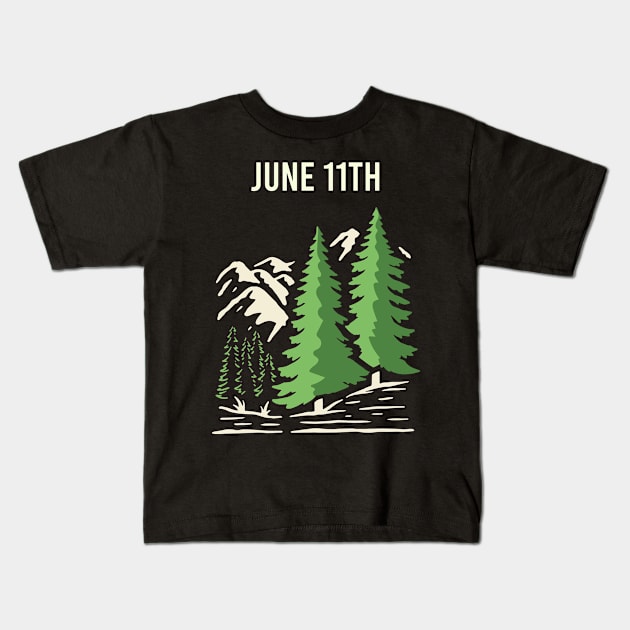 Forest Art June 11th 11 Kids T-Shirt by Happy Life